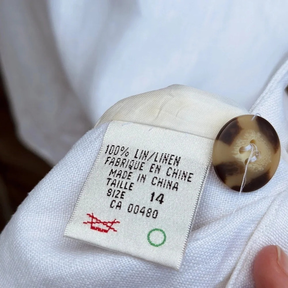 Vintage White Linen Jacket - fully lined - Size 14 - relaxed  fit - Picture 3 of 3